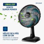 Ventilador de Mesa Mondial 110V, 30cm, 6 pás, Super Power - Miniatura 6
