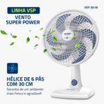 Ventilador de Mesa MONDIAL 127V, 30cm, 6 pás, Super Power - Miniatura 7