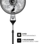WAP Ventilador de Coluna 50cm FLOW TURBO, com Tecnologia Silenciosa e Econômica, 8 Pás e 3 Velocidades - Miniatura 7