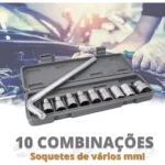 Kit de Ferramentas 10 Peças - Chave L Soquete de Boca com Estojo Cinza - Miniatura 5