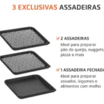 Fritadeira Air Fryer Forno Oven 12L Mondial Preto/Inox 2000W AFON-12L-BI - Miniatura 6
