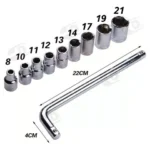 Kit de Ferramentas 10 Peças - Chave L Soquete de Boca com Estojo Cinza - Miniatura 2