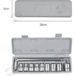 Kit de Ferramentas 10 Peças - Chave L Soquete de Boca com Estojo Cinza - Miniatura 3