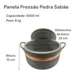 Jogo de Panelas de Pedra Sabão 6 peças com Panela de Pressão - Miniatura 6