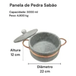 Jogo de Panelas Pedra Sabão Premium Exclusivo 11 peças - Miniatura 9