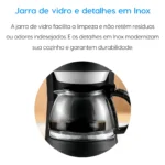 Cafeteira Elétrica 30 Xícaras Elgin Family Coffee Preta - Miniatura 5