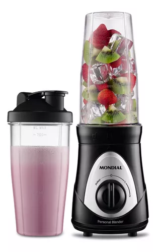 Liquidificador Portátil 750ml Personal Blender Mondial Cor Preto