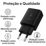 Carregador Super Rápido 25w Para Samsung Galaxy S25 S24 S23 S22 S21 S20 Fe Ultra - Super Fast Cabo Blindado Tipo Usb C -DTimp - Miniatura 4