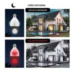 Câmera Segurança Wifi Dupla Lentes Lâmpada Visão Noturna 360 - Miniatura 6