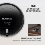 Aspirador De Pó Robô Fast Clean Rb-03 Mondial 127/220V Cor Preto - Miniatura 3