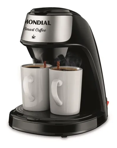 Cafeteira Elétrica Mondial 2 Xícaras Smart Coffee C-42-2x-Bi 500w Preta 127v