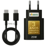 Carregador Super Rápido 25w Para Samsung Galaxy S25 S24 S23 S22 S21 S20 Fe Ultra - Super Fast Cabo Blindado Tipo Usb C -DTimp - Miniatura 1