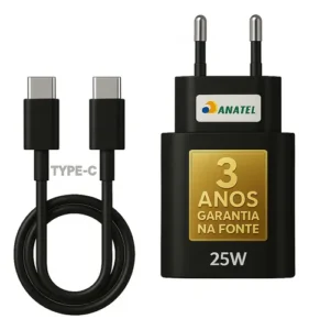 Carregador Super Rápido 25w Para Samsung Galaxy S25 S24 S23 S22 S21 S20 Fe Ultra – Super Fast Cabo Blindado Tipo Usb C -DTimp