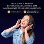 Headset Qcy H3 Anc Adaptativo Bluetooth 5.3 Multiponto 60h Cor Azul - Miniatura 2