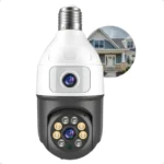 Câmera Segurança Wifi Dupla Lentes Lâmpada Visão Noturna 360 - Miniatura 1