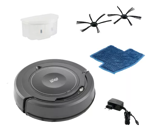 Robô Aspirador de Pó WAP ROBOT W100C - 3 em 1 Varre Aspira e Passa Pano, Sensor Antiqueda e de Impacto, 127/220V