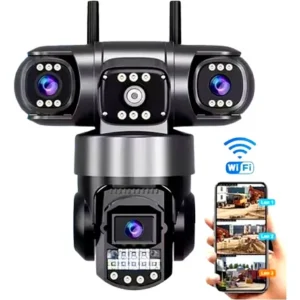 Câmera De Monitoramento Wi-fi Tripla Ptz Ip67