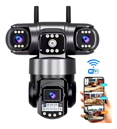 Câmera De Monitoramento Wi-fi Tripla Ptz Ip67