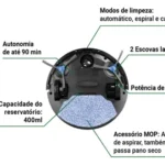 Aspirador de pó robô philco 3 em 1 pas23 Com Mop 127/220V Preto - Miniatura 4