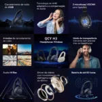 Headset Qcy H3 Anc Adaptativo Bluetooth 5.3 Multiponto 60h Cor Azul - Miniatura 4
